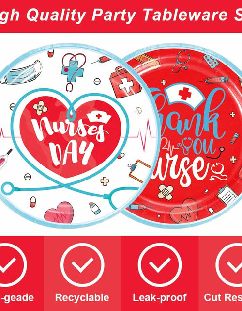 Load image into Gallery viewer, 48pcs Nurse Graduation Party Supplies 24 Dessert Plates 24 Napkins
