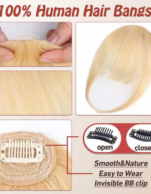 Load image into Gallery viewer, starluck Clip in Bangs 9g 100% Human Hair Extensions Light Blonde

