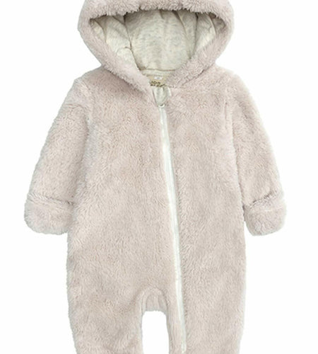 [Like New] TAOHONG Baby Hooded Fleece Jumpsuit Snowsuit Bear Ear Warm Romper Size N/A