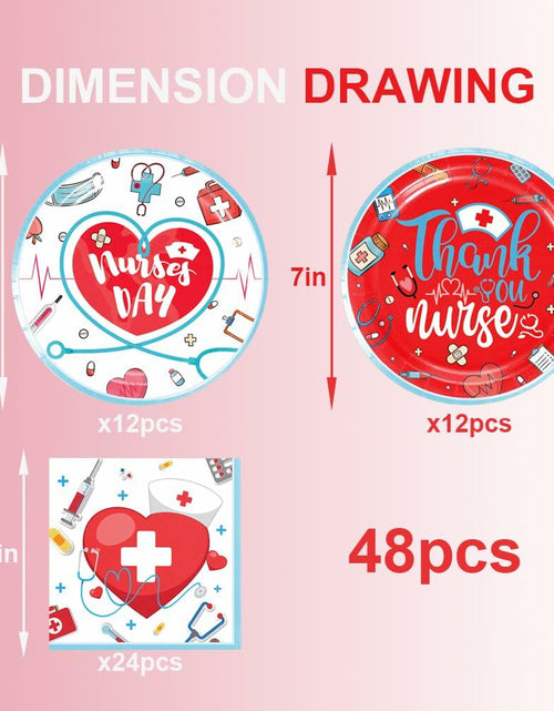 Load image into Gallery viewer, 48pcs Nurse Graduation Party Supplies 24 Dessert Plates 24 Napkins
