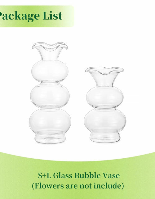 Load image into Gallery viewer, Hewory Glass Bubble Bud Vase Small Clear Glass Flower Vase for Single Stem
