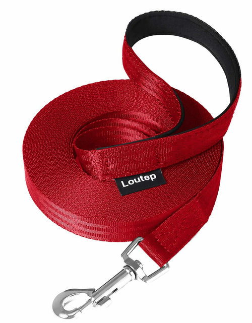 Load image into Gallery viewer, Loutep Dog Training Leash Nylon Padded Handle 15ft 20ft 30ft 50ft 100ft
