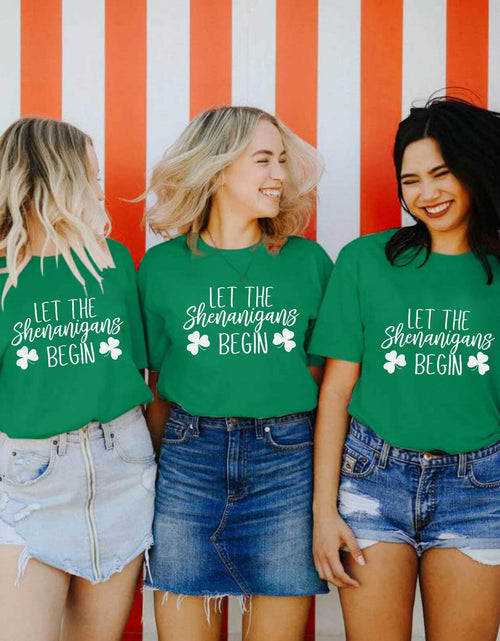 Load image into Gallery viewer, St Patricks Day Shirt Women Shamrock Funny Tee Green Size M
