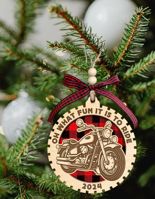 Load image into Gallery viewer, Motorcycle Wood Christmas Tree Ornaments 2024 Handmade Wooden Xmas Decor
