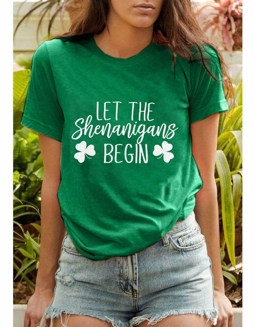 Load image into Gallery viewer, St Patricks Day Shirt Women Shamrock Funny Tee Green Size M
