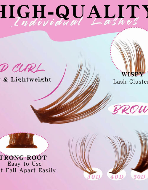 Load image into Gallery viewer, Losha Lash Clusters Wispy Brown D Curl 9-16mm 300pcs
