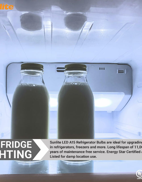 Load image into Gallery viewer, Sunlite LED A15 Refrigerator Bulb 6W 450 Lumens E26 Dimmable Frosted 5000K 1Pack
