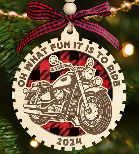 Motorcycle Wood Christmas Tree Ornaments 2024 Handmade Wooden Xmas Decor
