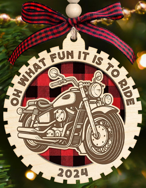 Load image into Gallery viewer, Motorcycle Wood Christmas Tree Ornaments 2024 Handmade Wooden Xmas Decor
