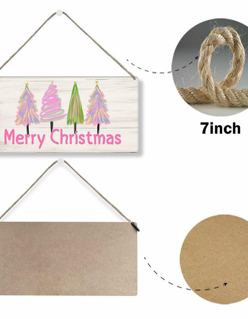 Load image into Gallery viewer, Christmas Decorations Merry Xmas Tree Decor Pink 12x6 inches
