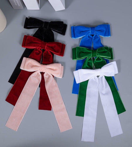 6 Colors Velvet Bow Hair Ties Hair Styling Accessories for Women Girls