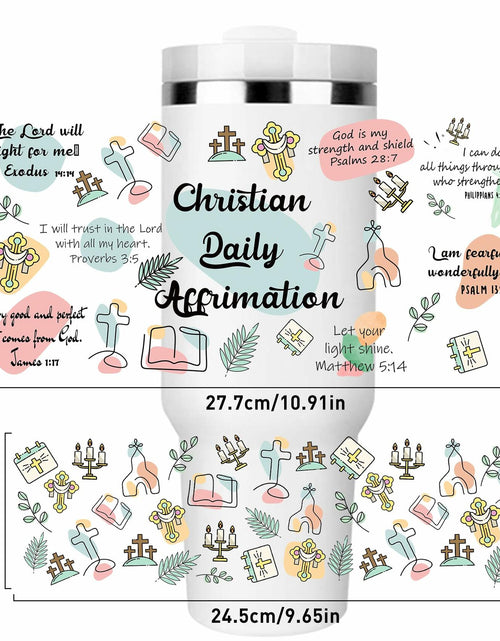 Load image into Gallery viewer, UV DTF Cup Wrap Transfer 6 Sheets Bible Verse Floral Waterproof 40oz Tumbler
