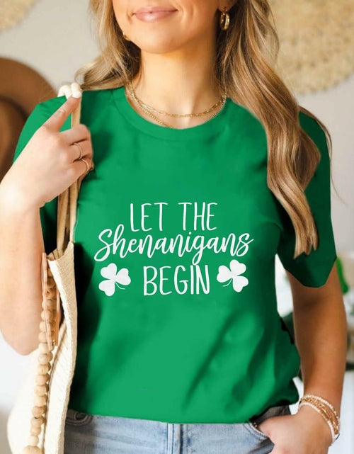 Load image into Gallery viewer, St Patricks Day Shirt Women Shamrock Funny Tee Green Size M
