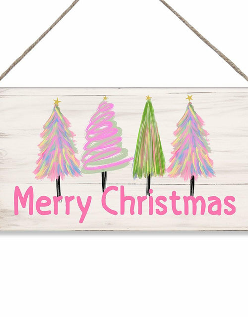 Load image into Gallery viewer, Christmas Decorations Merry Xmas Tree Decor Pink 12x6 inches
