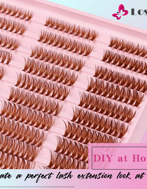 Load image into Gallery viewer, Losha Lash Clusters Wispy Brown D Curl 9-16mm 300pcs
