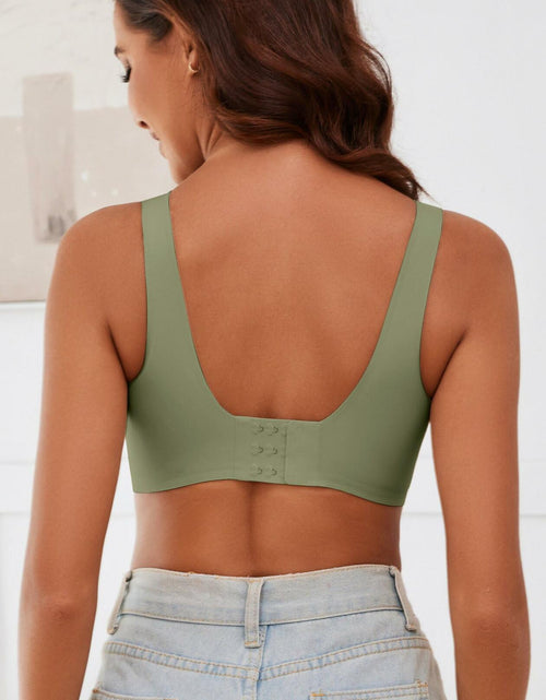 Load image into Gallery viewer, IHOIU Women's Wireless Seamless Push Up Yoga Sports Bra Green Size 4XL
