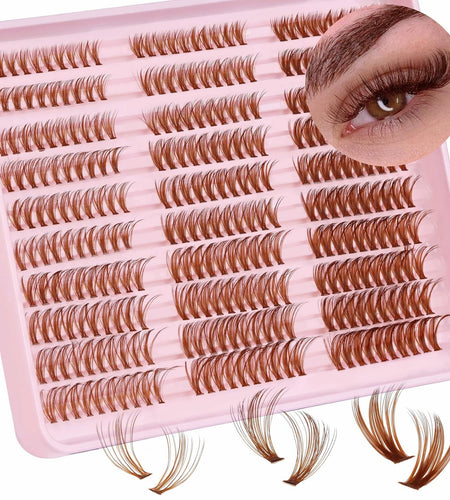 Losha Lash Clusters Wispy Brown D Curl 9-16mm 300pcs