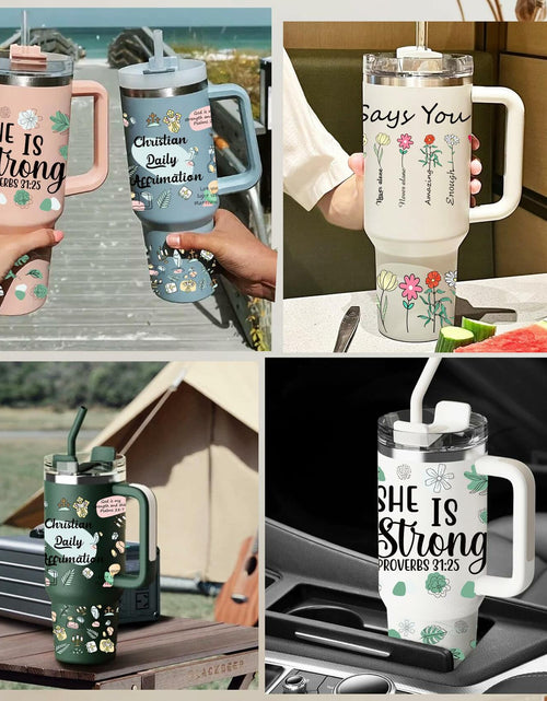 Load image into Gallery viewer, UV DTF Cup Wrap Transfer 6 Sheets Bible Verse Floral Waterproof 40oz Tumbler
