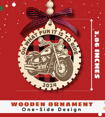 Motorcycle Wood Christmas Tree Ornaments 2024 Handmade Wooden Xmas Decor