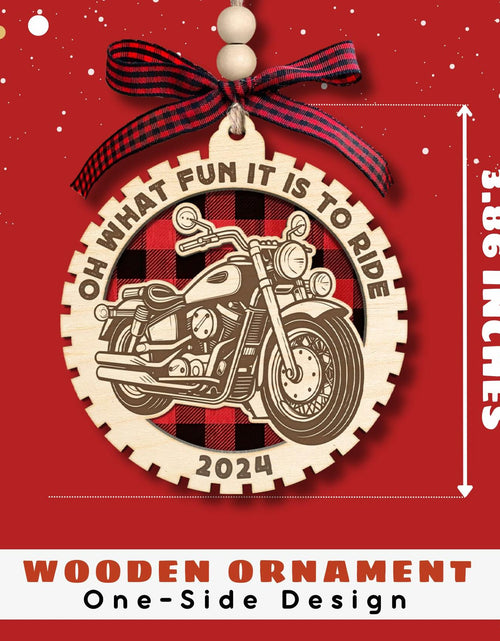 Load image into Gallery viewer, Motorcycle Wood Christmas Tree Ornaments 2024 Handmade Wooden Xmas Decor
