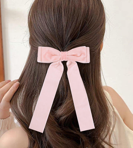 6 Colors Velvet Bow Hair Ties Hair Styling Accessories for Women Girls