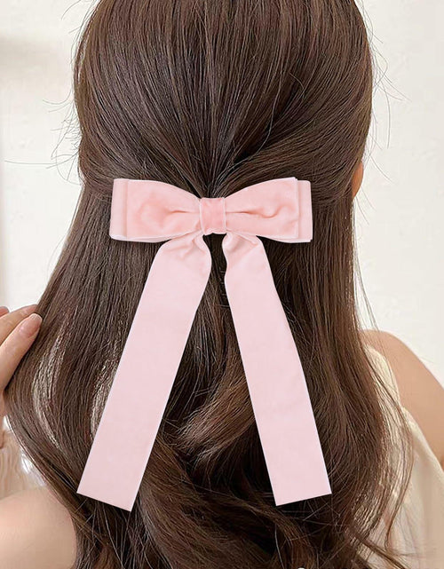 Load image into Gallery viewer, 6 Colors Velvet Bow Hair Ties Hair Styling Accessories for Women Girls
