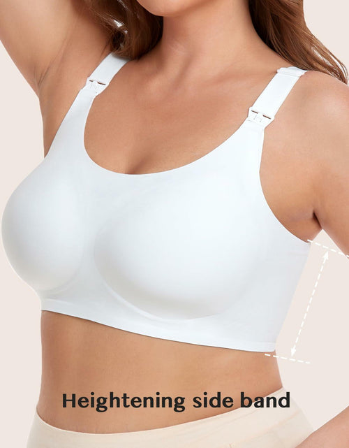 Load image into Gallery viewer, Gailife Nursing Bra Maternity Seamless Bralettes with Extenders White Size M
