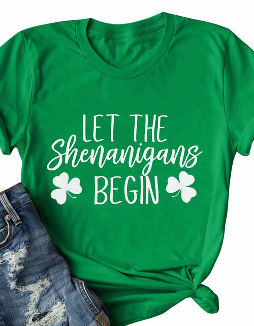 Load image into Gallery viewer, St Patricks Day Shirt Women Shamrock Funny Tee Green Size M

