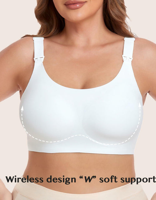 Load image into Gallery viewer, Gailife Nursing Bra Maternity Seamless Bralettes with Extenders White Size M
