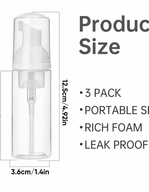Load image into Gallery viewer, ZEYIYER 3PCS 1.7oz Foam Pump Bottle Travel Size 50ml Clear Dispenser
