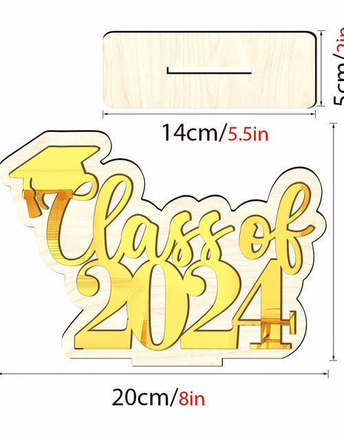Load image into Gallery viewer, Graduation Decorations Class of 2024 Gold Centerpiece Desktop Ornament
