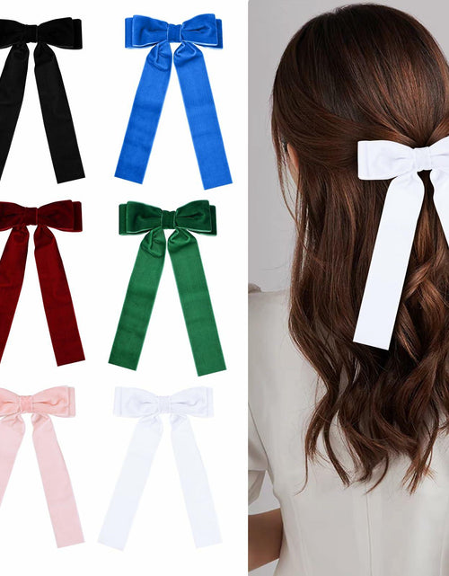 Load image into Gallery viewer, 6 Colors Velvet Bow Hair Ties Hair Styling Accessories for Women Girls
