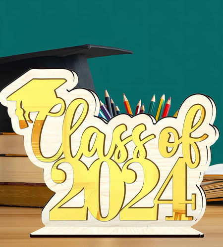 Graduation Decorations Class of 2024 Gold Centerpiece Desktop Ornament
