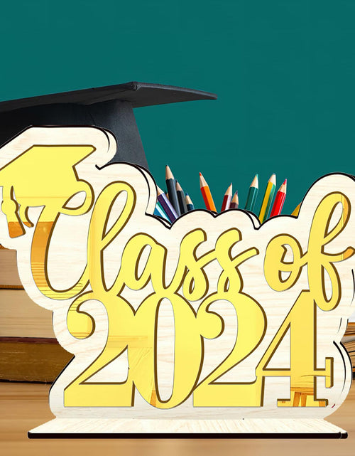 Load image into Gallery viewer, Graduation Decorations Class of 2024 Gold Centerpiece Desktop Ornament

