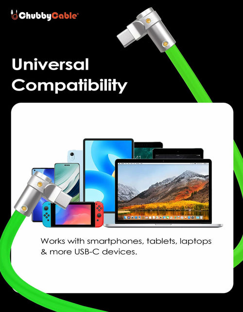 Load image into Gallery viewer, chubbycable FlexElbow Pro 90° 240W USB-A to USB-C Cable Rose Red 0.32FT
