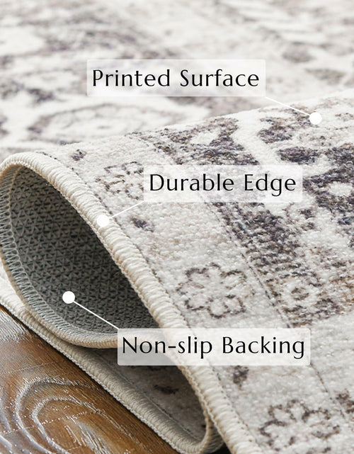 Load image into Gallery viewer, jinchan Area Rug 4x6 Washable Vintage Floral Non Slip Indoor Greige
