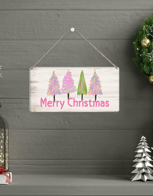 Load image into Gallery viewer, Christmas Decorations Merry Xmas Tree Decor Pink 12x6 inches
