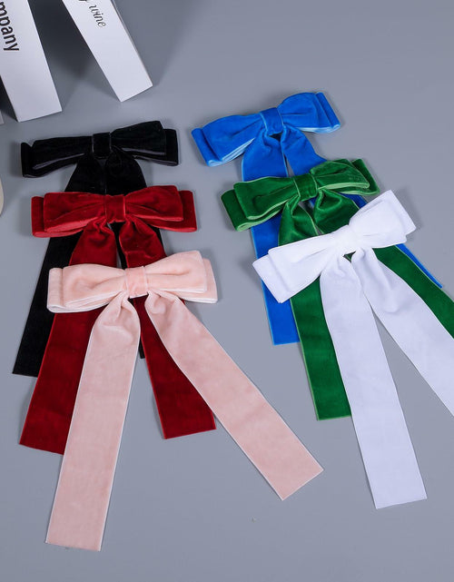 Load image into Gallery viewer, 6 Colors Velvet Bow Hair Ties Hair Styling Accessories for Women Girls
