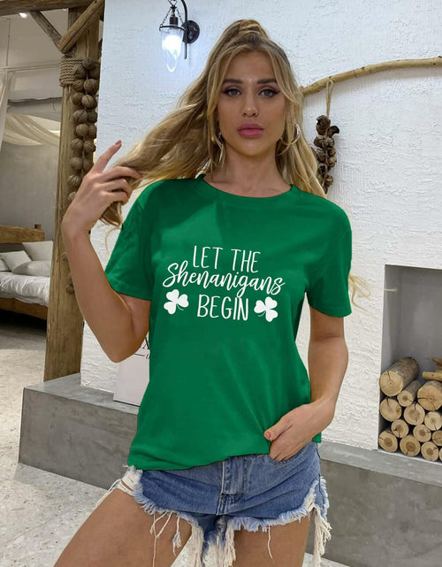 Load image into Gallery viewer, St Patricks Day Shirt Women Shamrock Funny Tee Green Size M
