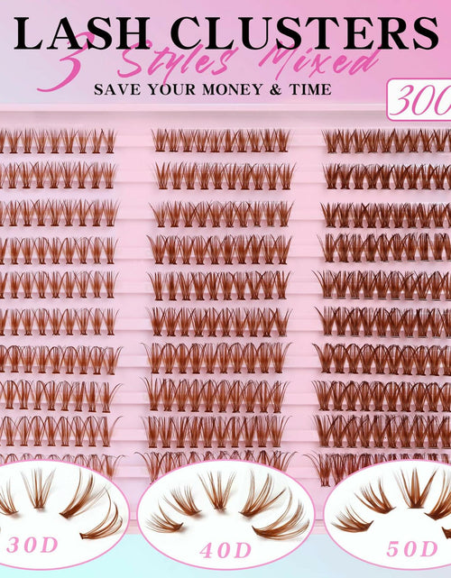 Load image into Gallery viewer, Losha Lash Clusters Wispy Brown D Curl 9-16mm 300pcs
