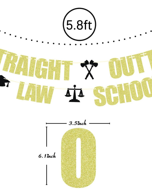 Load image into Gallery viewer, Straight Outta Law School Banner Graduation 2025 Glittery Congrats Lawyer
