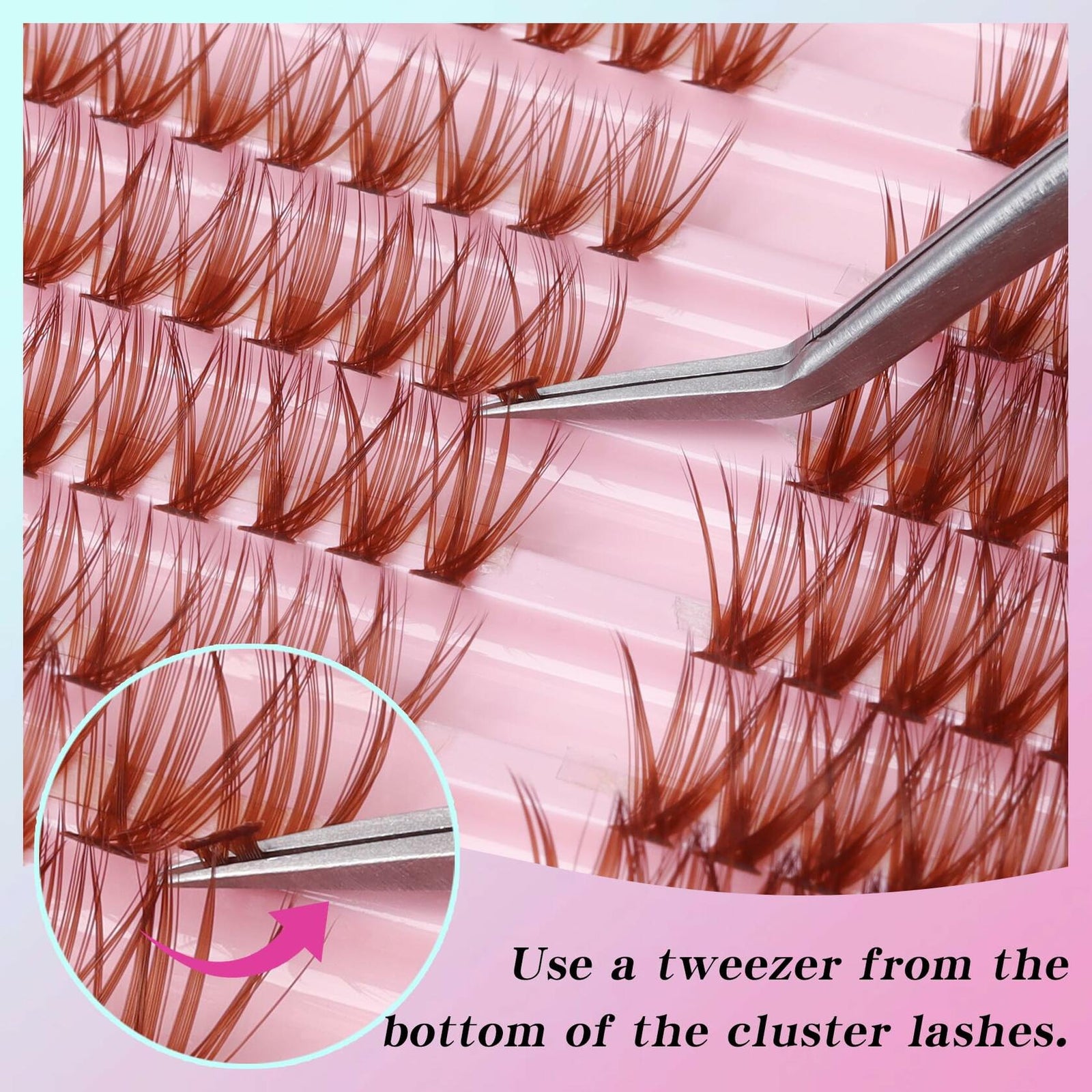 Losha Lash Clusters Wispy Brown D Curl 9-16mm 300pcs