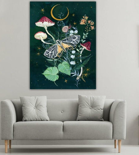 Umootek Night Jungle Tapestry Wall Hanging Darkgreen 37x29 in