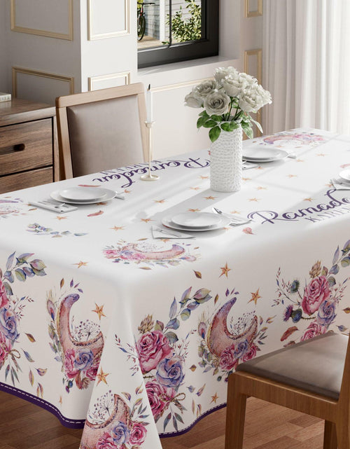 Load image into Gallery viewer, BOTB LIHM Eid Al-Fitr Ramadan Kareem Round Tablecloth 60x60 Inch Washable
