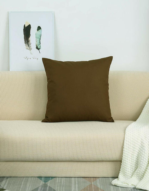 Load image into Gallery viewer, TangDepot Cotton Solid Throw Pillow Cover Coffee 18x18 1 Count
