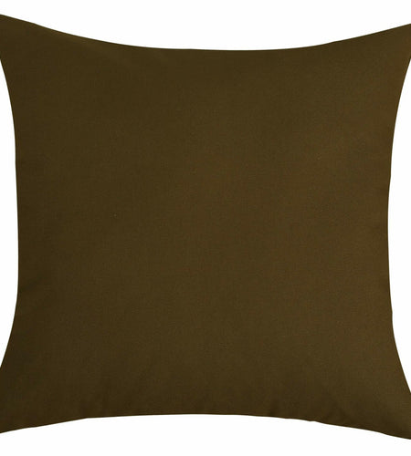 TangDepot Cotton Solid Throw Pillow Cover Coffee 18x18 1 Count
