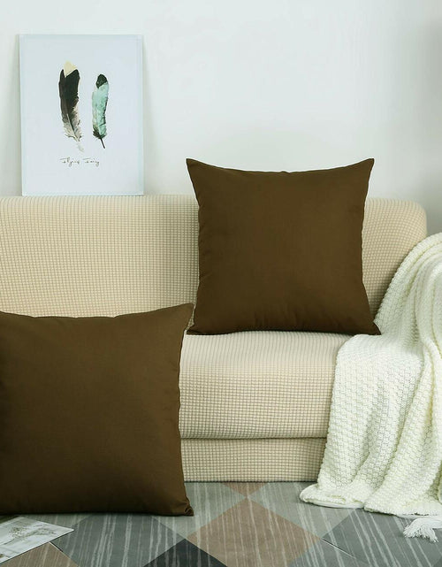 Load image into Gallery viewer, TangDepot Cotton Solid Throw Pillow Cover Coffee 18x18 1 Count
