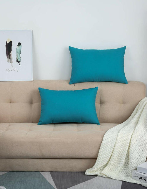 Load image into Gallery viewer, TangDepot Cotton Solid Throw Pillow Cover Coffee 12x18 1 Count

