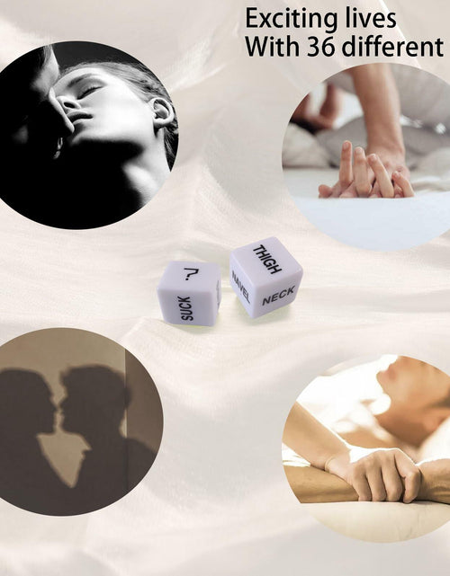 Load image into Gallery viewer, Romantic Naughty Dice Set Couples Game 36 Ways to Play White Anniversary Gift
