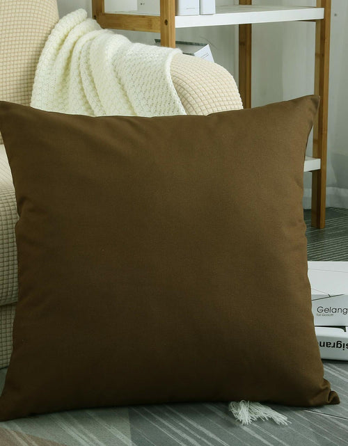 Load image into Gallery viewer, TangDepot Cotton Solid Throw Pillow Cover Coffee 18x18 1 Count
